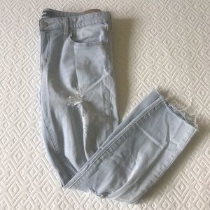 Cropped ripped jeans